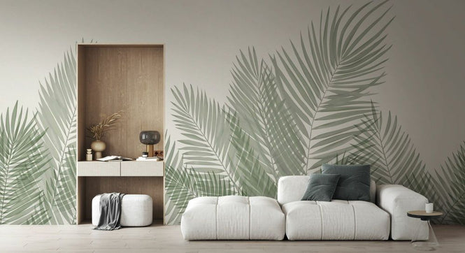 PHOTOWALL / Palm Leaf Silhouette - Green Green (e321945)