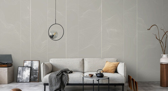 PHOTOWALL / Illuminated Lines Curved - Sand (e84142)