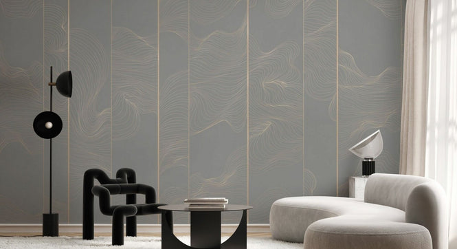 PHOTOWALL / Illuminated Lines Curved - Grey (e84147)