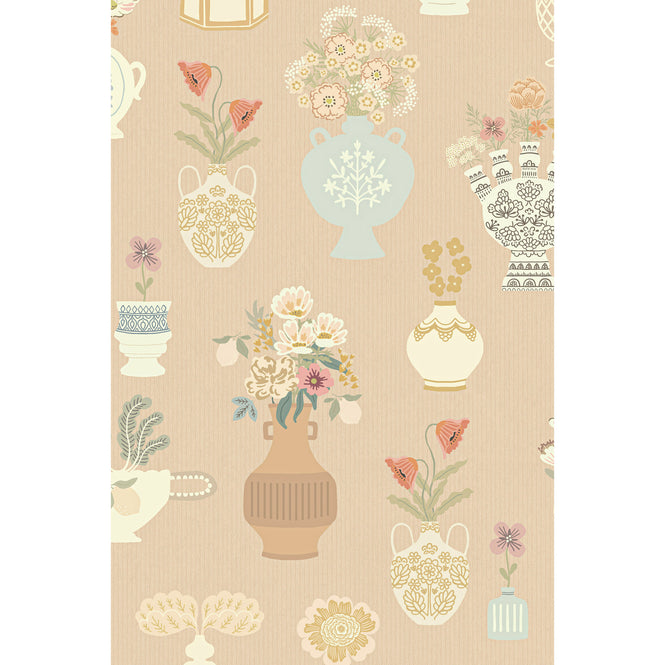 輸入壁紙 Majvillan / A sip of summer's spell / Floral Daiquiri Blush Terra 901-03【4パネル1セット】