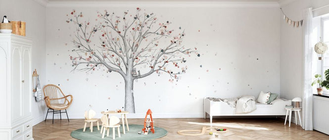 PHOTOWALL / Autumn - A Girl and Her Cat - Full Tree (e92906)