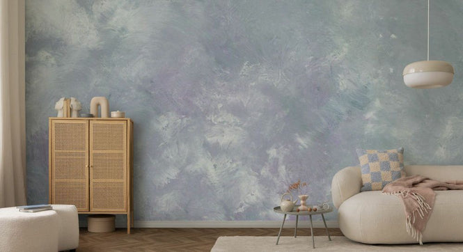 PHOTOWALL / Muted Mint and Lavander Oil Texture (e92942)
