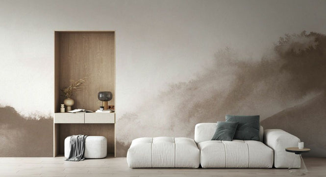 PHOTOWALL / Misty Mountains in Beige Watercolor (e93060)