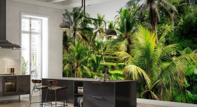 PHOTOWALL / Dreamy Bali - Rice Terraces Between Palm Trees (e93148)