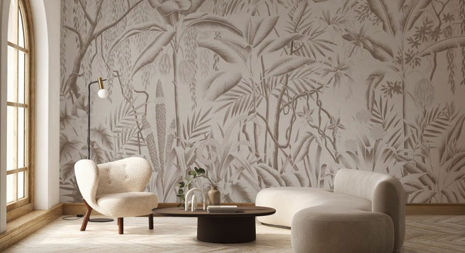 PHOTOWALL / Tropical Plants in the Jungle - Beige (e93624)