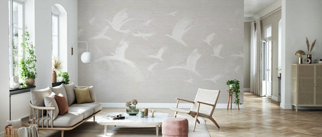 PHOTOWALL / Flock of Birds - Beige (e93679)