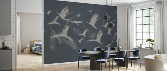 PHOTOWALL / Flock of Birds - Navy Beige (e93683)