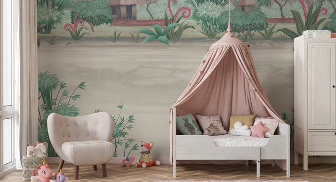 PHOTOWALL / Quiet Lake - Pink Green (e94313)