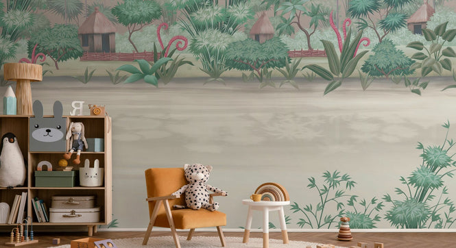 PHOTOWALL / Quiet Lake - Pink Green (e94313)