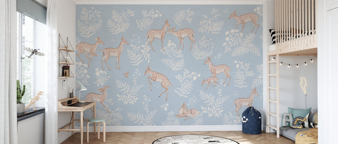 PHOTOWALL / Baby Deer - Blue (e94325)