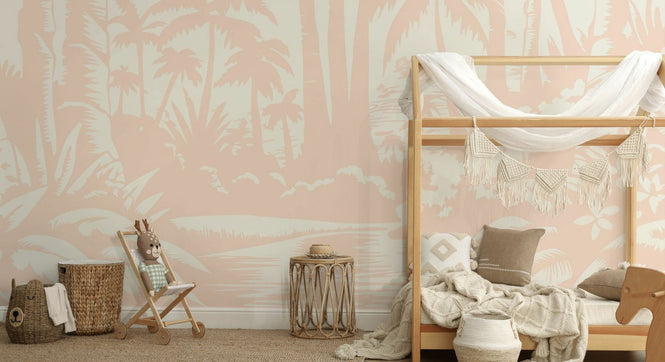 PHOTOWALL / Jungle View - Light Pink (e94624)
