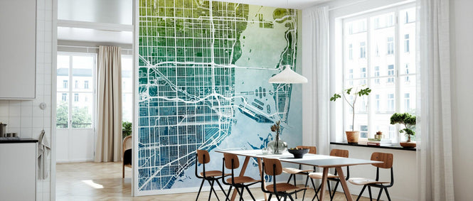 PHOTOWALL / Miami Florida City Street Map - Ombre (e94825)
