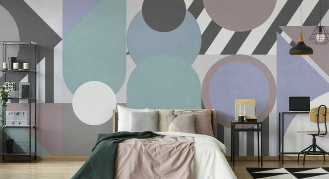 PHOTOWALL / Modern Geometric Abstract - Blue Green (e94886)
