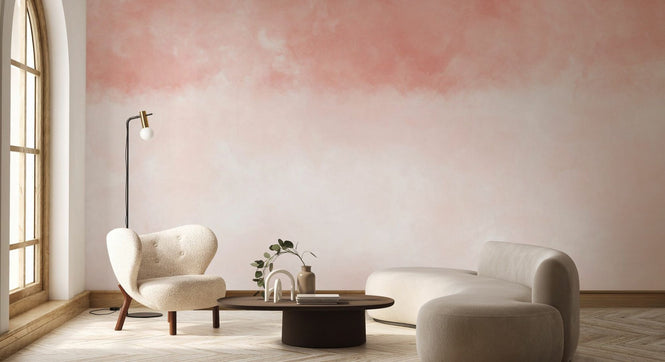 PHOTOWALL / Dual Tone Watercolour - Tangerine Cotton Fusion (e95080)