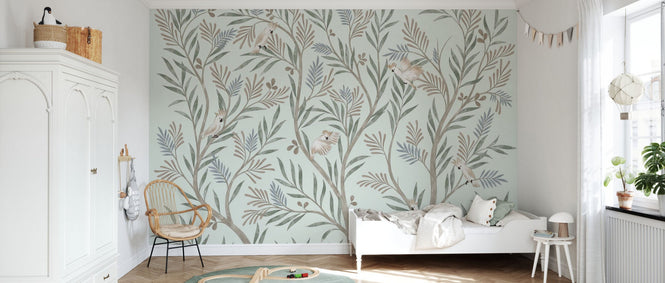 PHOTOWALL / Parrots in Trees - Light Green (e95197)