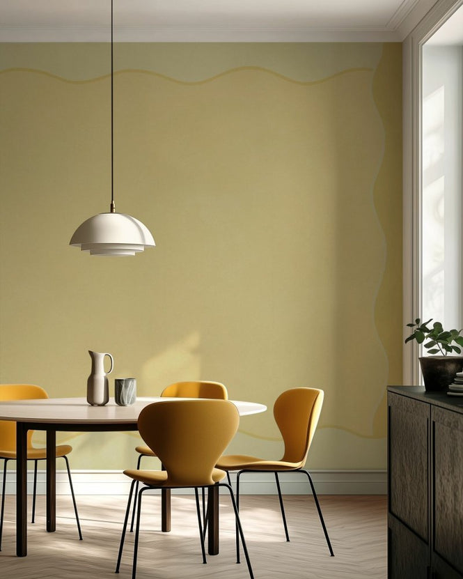 PHOTOWALL / Wavy Border Wall - Yellow (e96490)