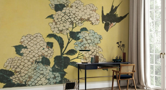 PHOTOWALL / Hydrangea and Swallow - Katsushika Hokusai (e96578)