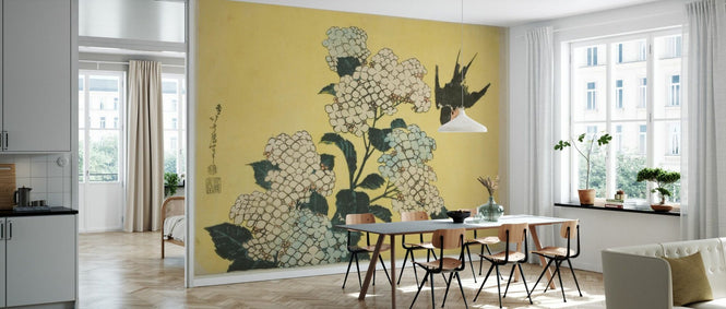 PHOTOWALL / Hydrangea and Swallow - Katsushika Hokusai (e96578)