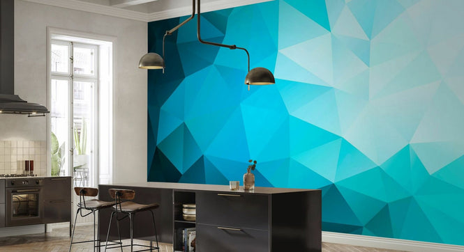 PHOTOWALL / Blue Polygonal (e97066)