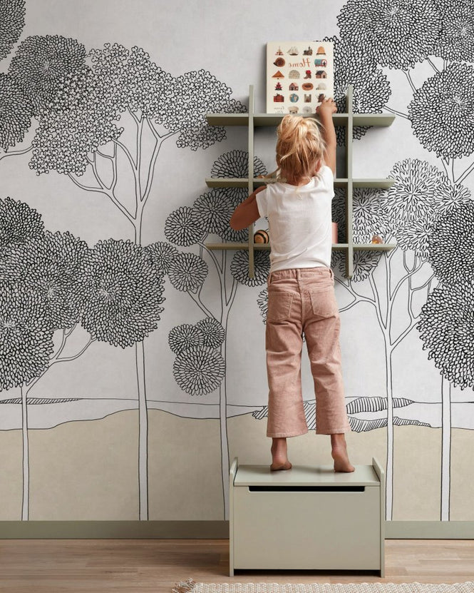 PHOTOWALL / Botanical Etched Grove - Charcoal (e97185)