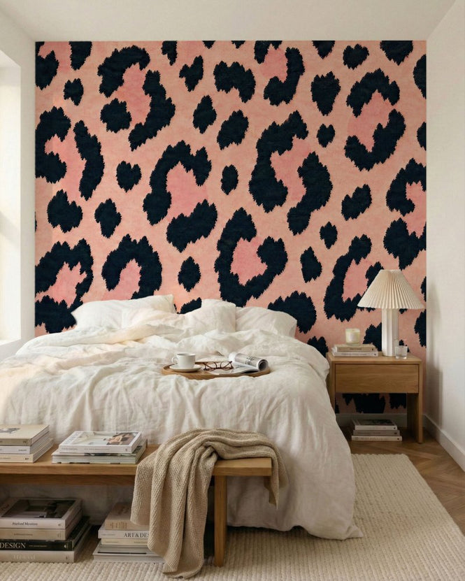 PHOTOWALL / Pink Leopard Print Wallpaper (e97770)