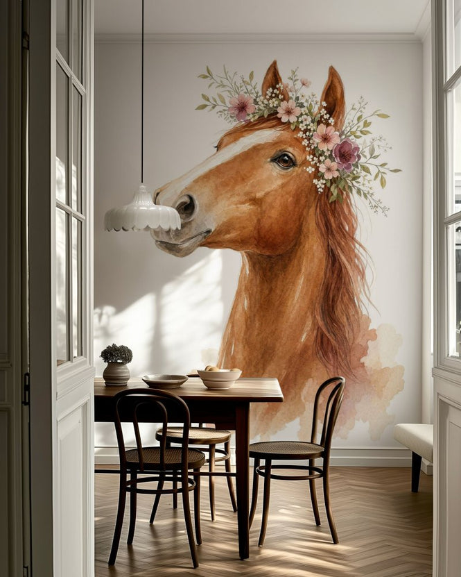 PHOTOWALL / Floral Elegant Horse (e98195)