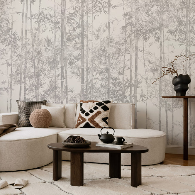 【A4サンプル】Sian Zeng / Bamboo Mural Wallpaper / Grey