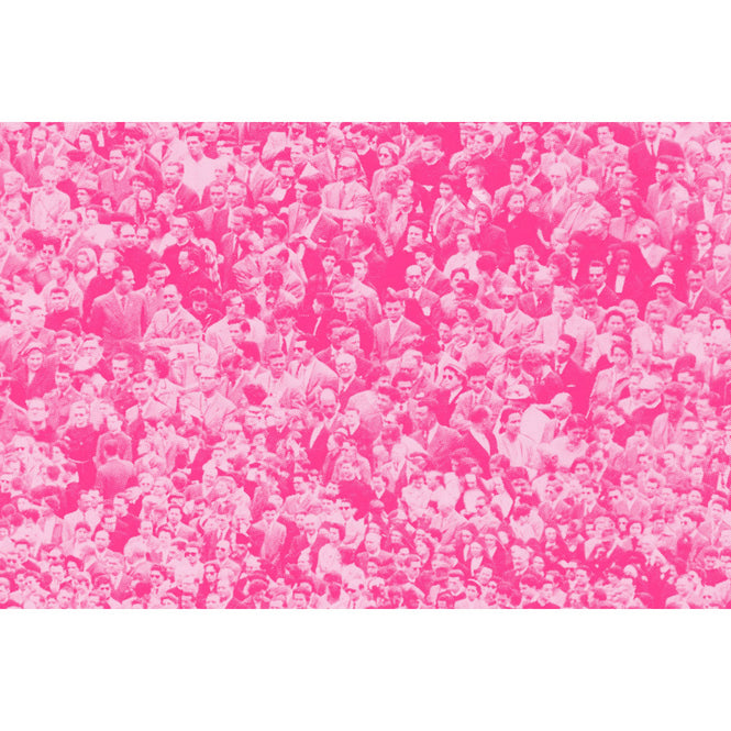 輸入壁紙 Andy Warhol / CROWD (Where's Warhol) / Aurora Pink on Ivory Clay Coated Paper