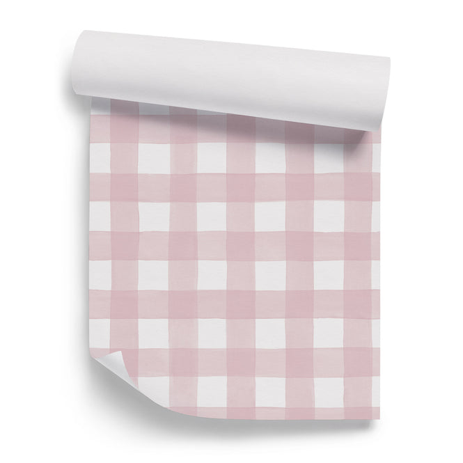 輸入壁紙 Sian Zeng / Gingham Wallpaper / Burgundy GINGHAMBURGUNDY