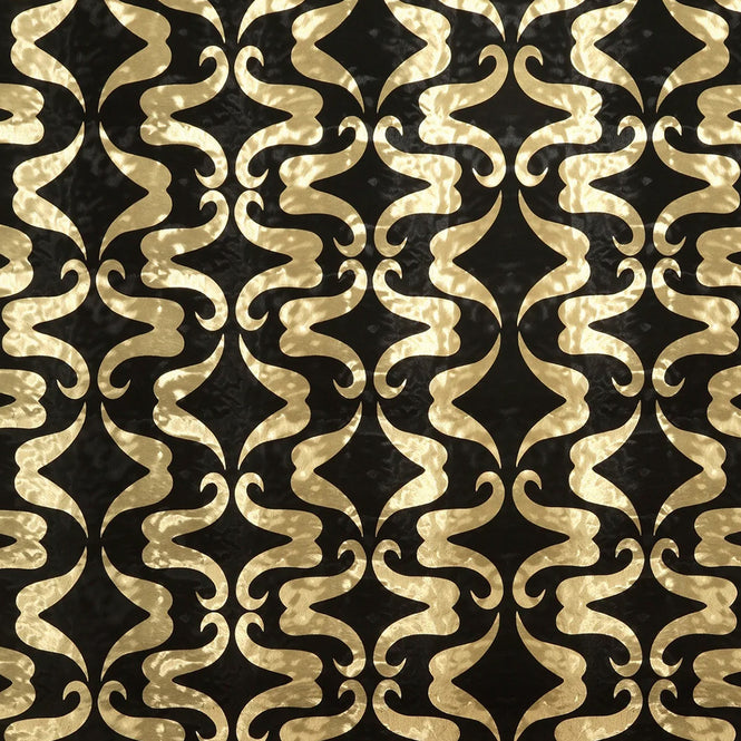 輸入壁紙 Flavor Paper / MUSTACHIO / Licorice On Gold Ponyskin Foil