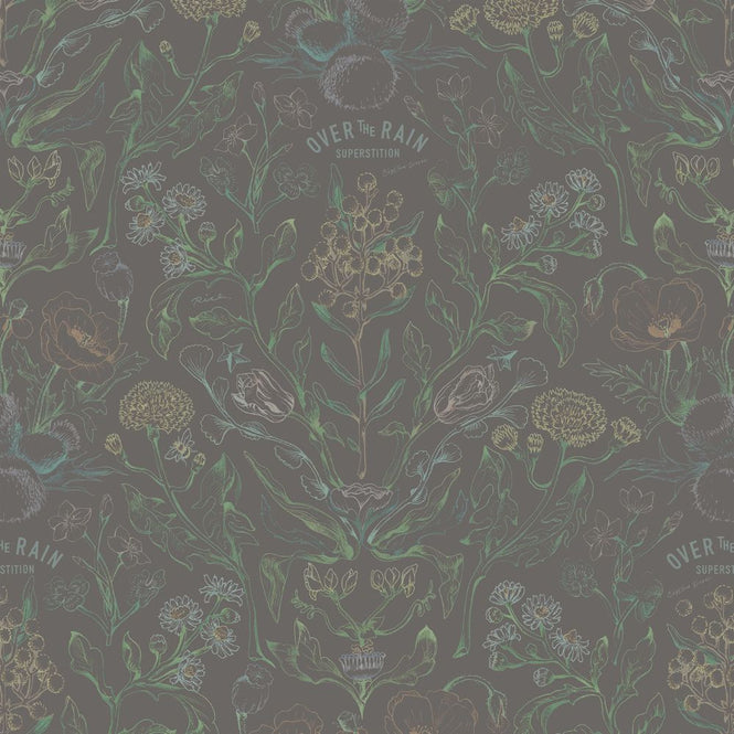 【WALLTZ】ヒガシテッペイ / over botanical charcoal gray NWZ-OBCG (49cm×3mサイズ)