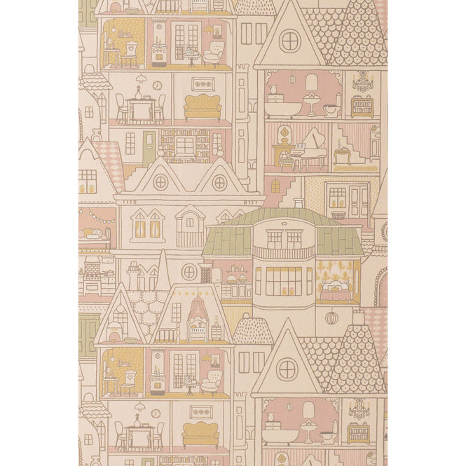 輸入壁紙 Majvillan / the Poetry collection / Dollhouse sunny pink 147-03&801-01【ステッカーセット】
