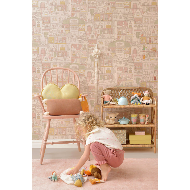 輸入壁紙 Majvillan / the Poetry collection / Dollhouse sunny pink 147-03&801-01【ステッカーセット】
