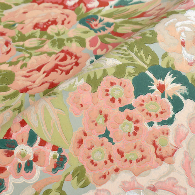 Sanderson / ONE SIXTY WALLPAPER COLLECTION / Rose And Peony Blue Clay / Carmen Lt 217029