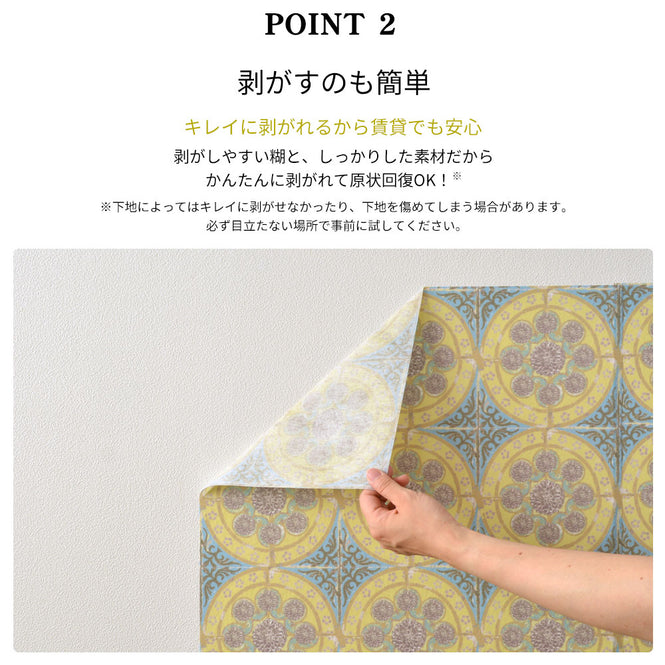 はがせる 壁紙 【Hattan Pattern】Louise Body / Patchwork Tea HLBY-09(6枚セット)
