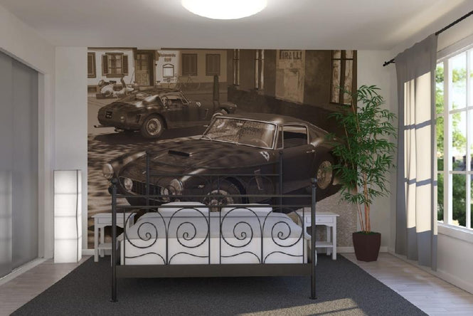 PHOTOWALL / 250GT's in Italy Piazza Trademark Sepia (e12072)