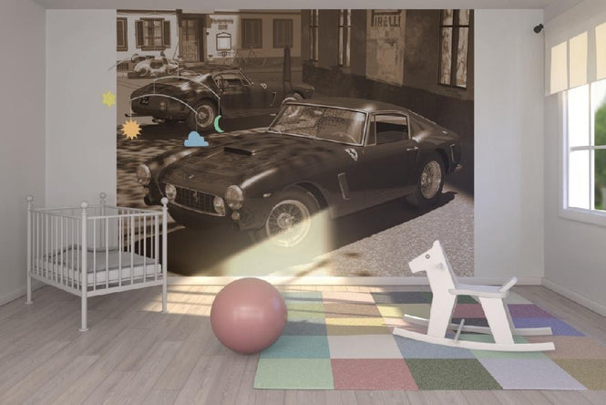 PHOTOWALL / 250GT's in Italy Piazza Trademark Sepia (e12072)