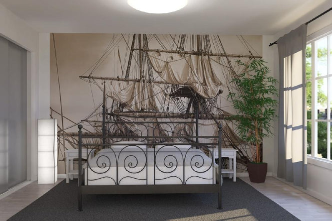 PHOTOWALL / Sailing Ship - Sepia (e19414)