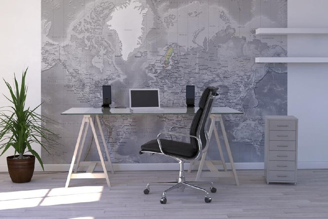 PHOTOWALL / World Map - Detailed with Roads - Colorsplash (e19711)