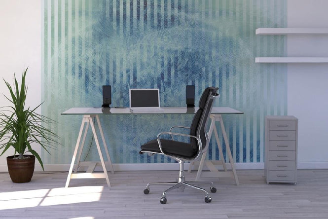 PHOTOWALL / Liquid Lines - Green Blue (e20480)