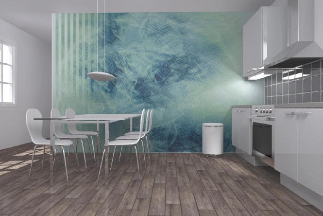 PHOTOWALL / Liquid Lines - Blue Green (e20481)