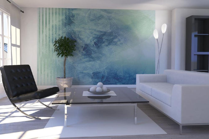 PHOTOWALL / Liquid Lines - Blue Green (e20481)