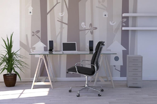 PHOTOWALL / Bird Forest - Beige (e20769)