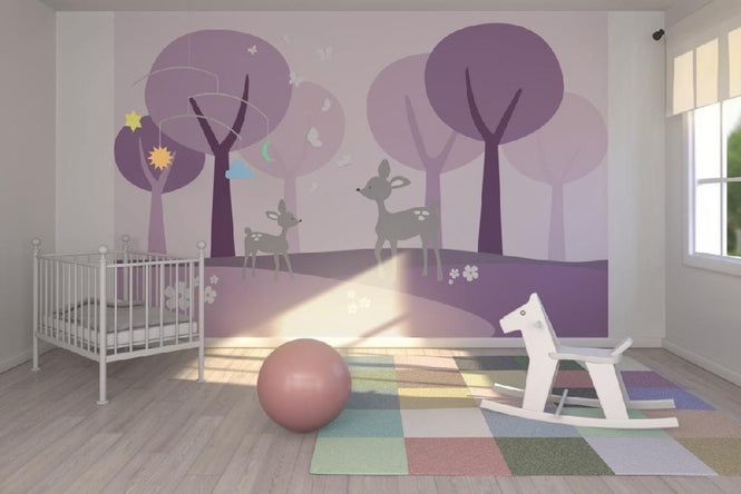 PHOTOWALL / Deer in Woods - Purple (e21544)