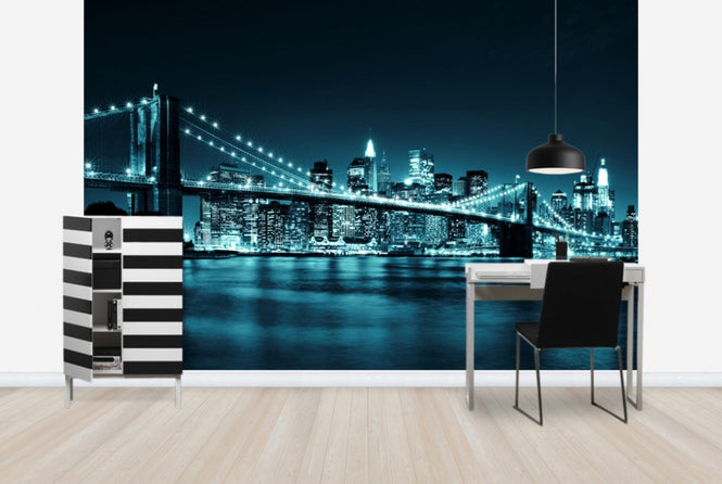 PHOTOWALL / Brooklyn Bridge - Blue (e22382)