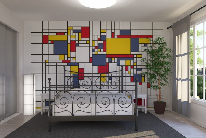 PHOTOWALL / Piet Mondrian Style World Map (e22704)