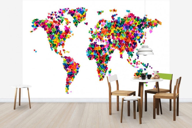 PHOTOWALL / Hearts World Map (e22706)