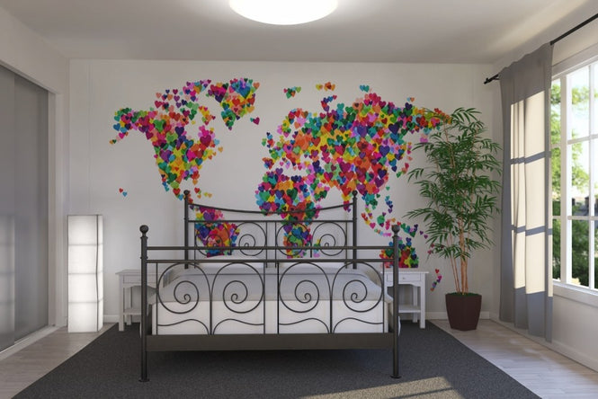 PHOTOWALL / Hearts World Map (e22706)