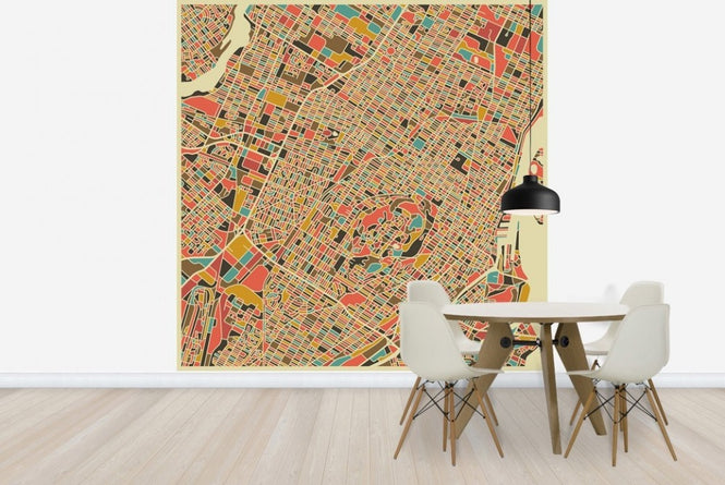PHOTOWALL / Multicoloured Map - Montreal (e22741)