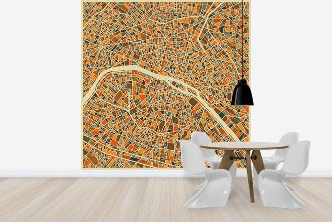 PHOTOWALL / Multicoloured Map - Paris (e22744)